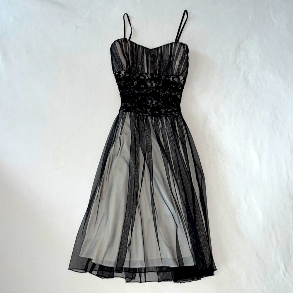 Jodi Kristopher Black and Cream Cocktail Dress